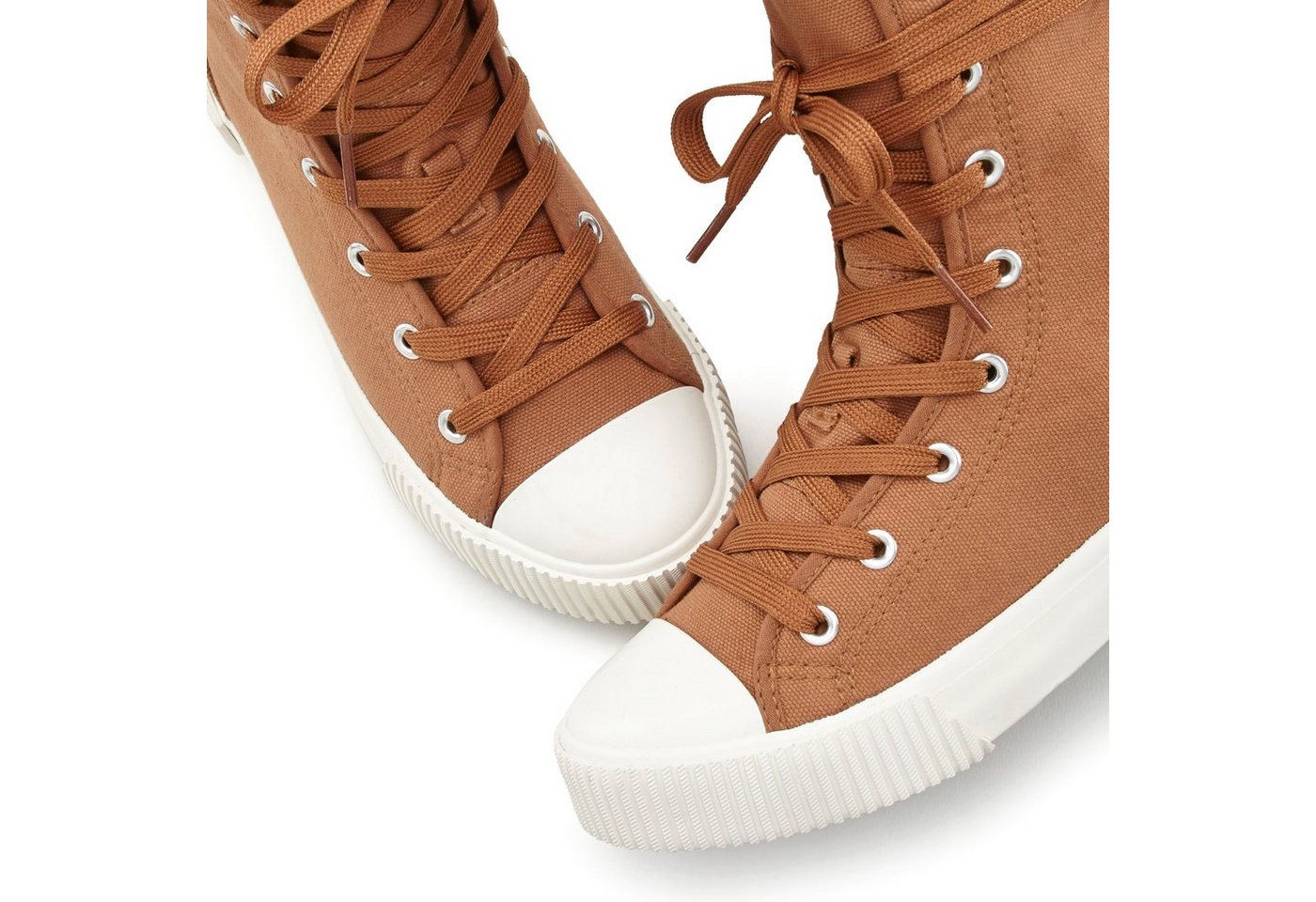 LASCANA High-Top Sneaker, Textil-Boot, Herbststiefelette, Schnürschuh, Stiefelette im Combat Look VEGAN – Bild 4 von 5