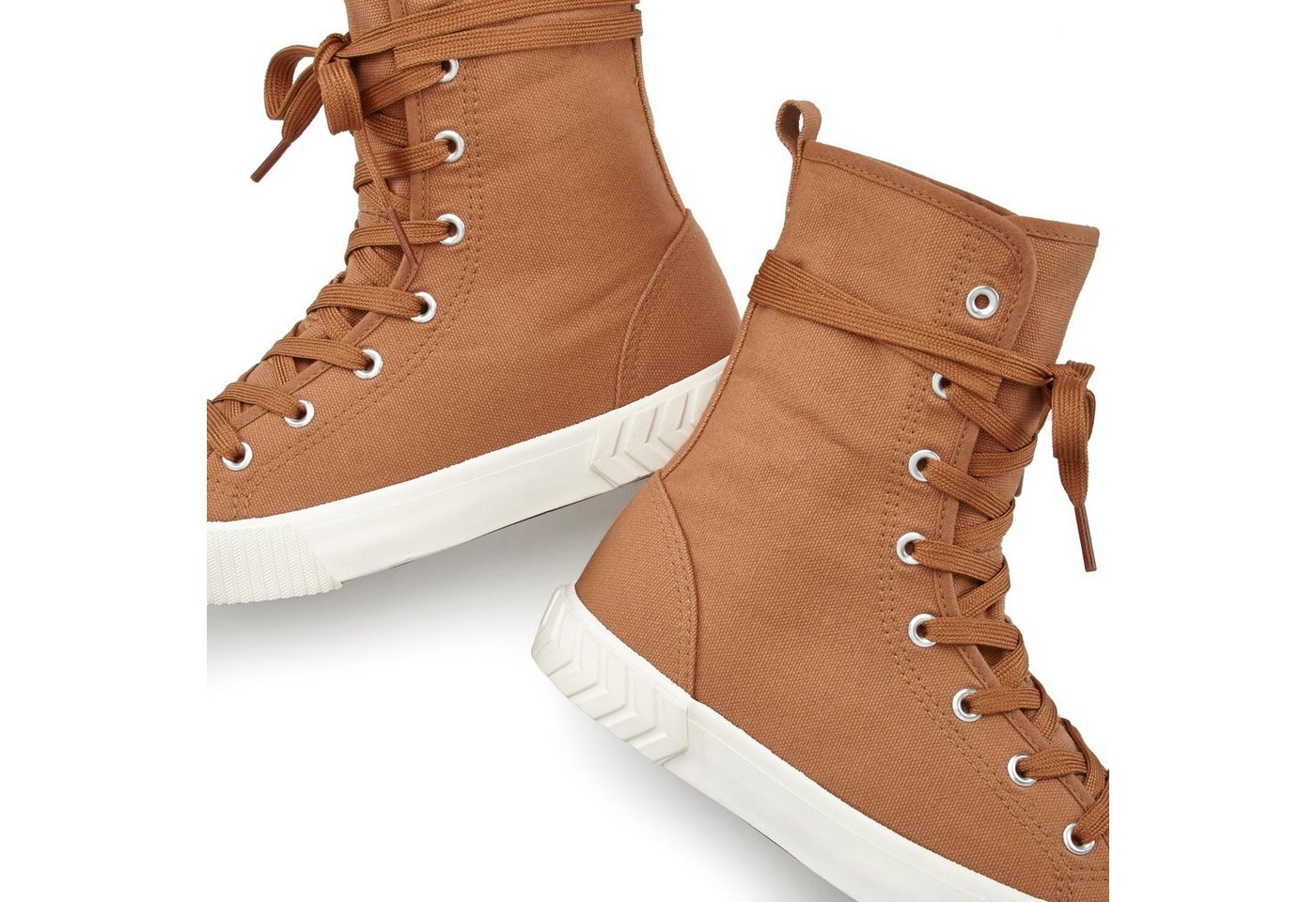 LASCANA High-Top Sneaker, Textil-Boot, Herbststiefelette, Schnürschuh, Stiefelette im Combat Look VEGAN – Bild 5 von 5