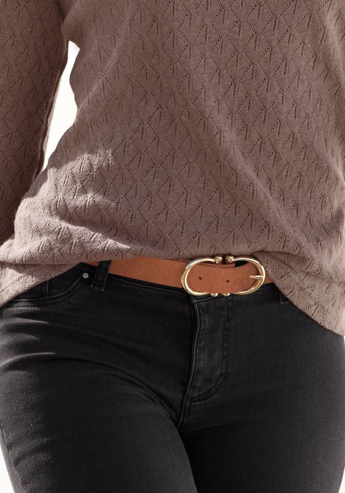 LASCANA Hüftgürtel Hosengürtel, Anzuggürtel, Jeansgürtel, Gürtel für Jeans & Hosen im klassischen Design mit moderner Schnalle – Bild 2 von 3