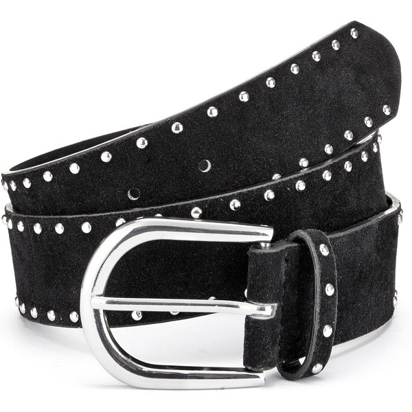 LASCANA Hüftgürtel Nietengürtel, Anzuggürtel, Gürtel, Jeansgürtel, Hosengürtel in Veloursleder-Optik mit kleinen Nieten für Jeans & Hosen