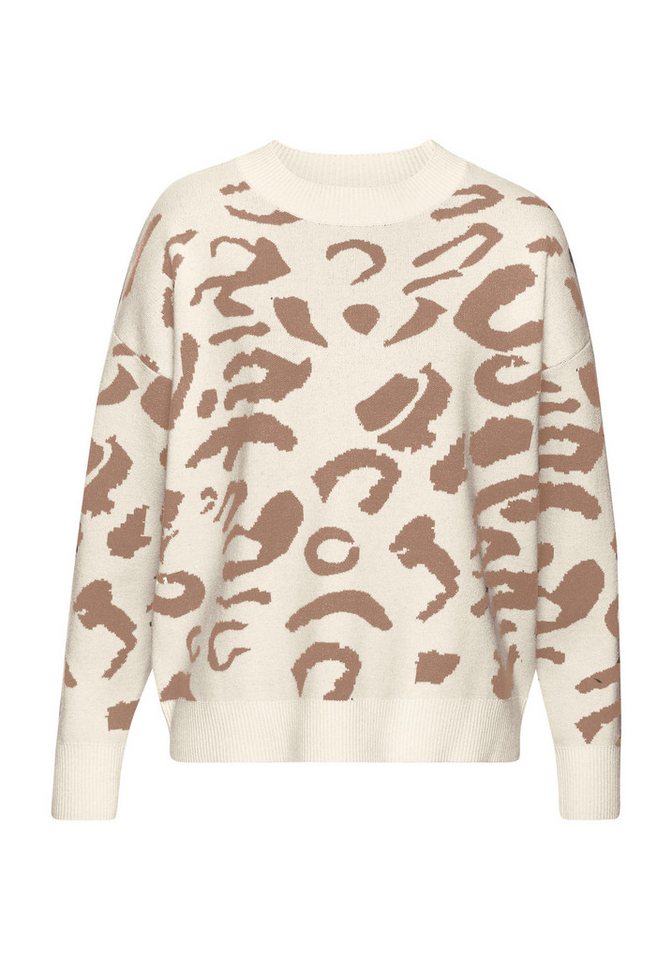 LASCANA Jacquardpullover mit eingestricktem Leomuster dicker Strickpullover, Animalprint, warmer Rundhalspullover, modisch – Bild 2 von 5