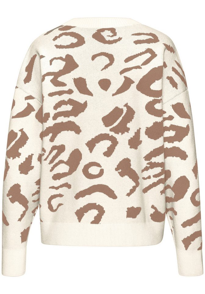 LASCANA Jacquardpullover mit eingestricktem Leomuster dicker Strickpullover, Animalprint, warmer Rundhalspullover, modisch – Bild 3 von 5