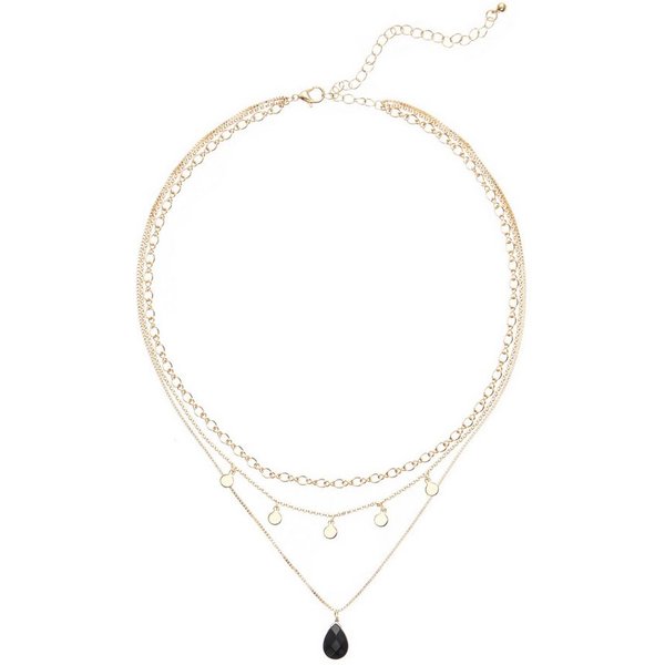 LASCANA Kette mit Anhänger, Halskette in Lagen-Look mit Tropfen-Anhänger