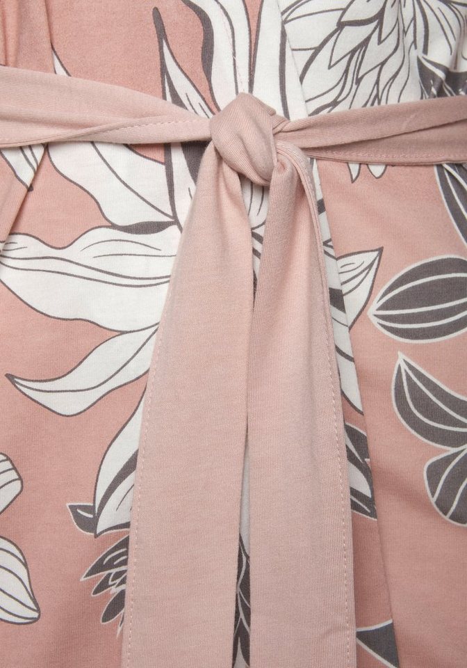 LASCANA Kimono, Kurzform, Single-Jersey, Kimono-Kragen, Gürtel, mit floralem Druck – Bild 5 von 5