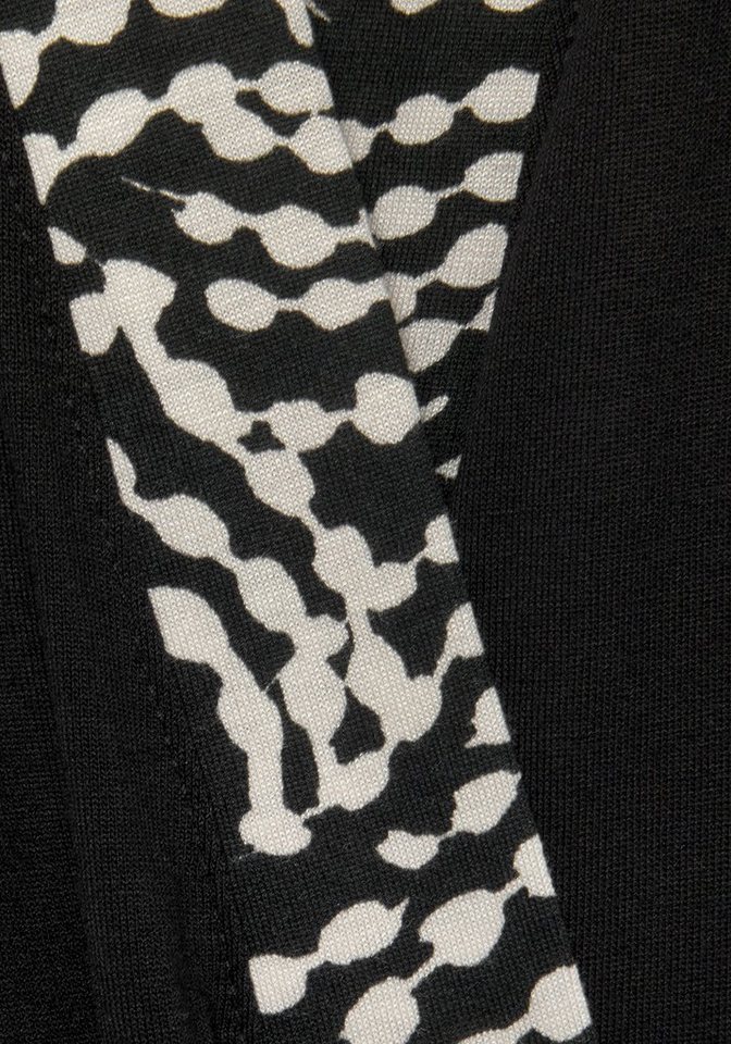 LASCANA Kimono, Kurzform, Viskose, Kimono-Kragen, Gürtel, mit gemusterter Kontrastblende – Bild 5 von 5