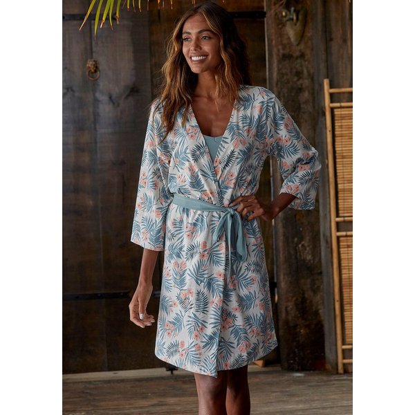 LASCANA Kimono, Kurzform, Baumwolle, Gürtel, in uni oder Allover-Druck