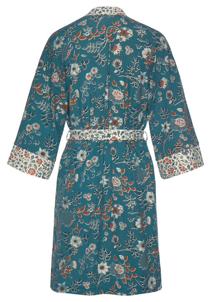 LASCANA Kimono, Kurzform, Jersey, Kimono-Kragen, Gürtel, mit Blumen Allover-Druck – Bild 3 von 5