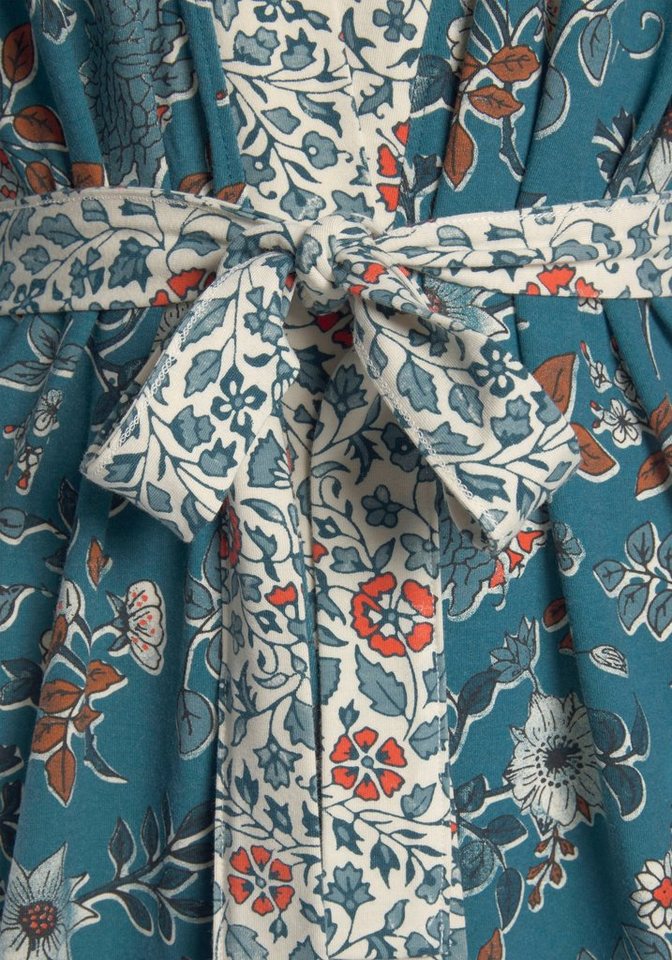 LASCANA Kimono, Kurzform, Jersey, Kimono-Kragen, Gürtel, mit Blumen Allover-Druck – Bild 5 von 5