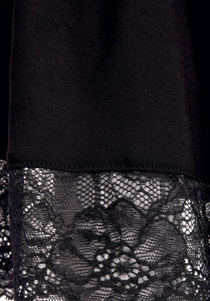 LASCANA Kimono, Kurzform, Viskose, Gürtel, mit Spitzeneinsätzen – Bild 5 von 5