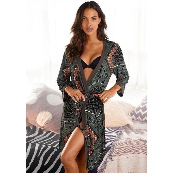 LASCANA Kimono, Kurzform, Viskose, Gürtel, mit Bindegürtel