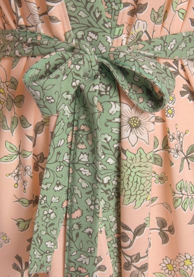 LASCANA Kimono, Kurzform, Viskosemischung, Kimono-Kragen, Gürtel, mit Blumen Allover-Druck – Bild 5 von 5