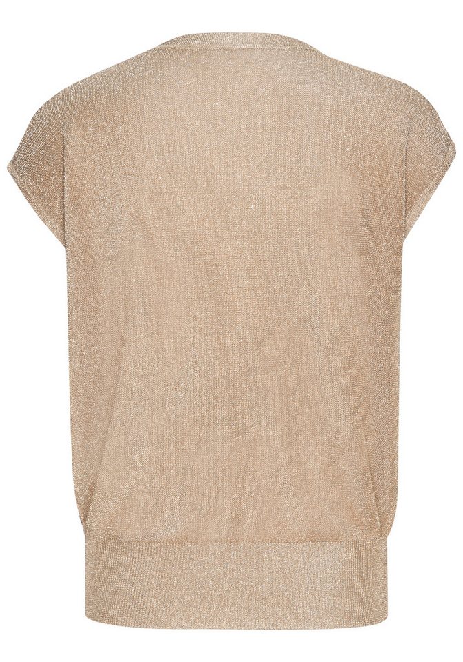 LASCANA Kurzarmpullover aus Glitzergarn mit Gliederketten-Detail Elegantes Strickshirt, leicht transparentes Partyshirt, festlich – Bild 4 von 5