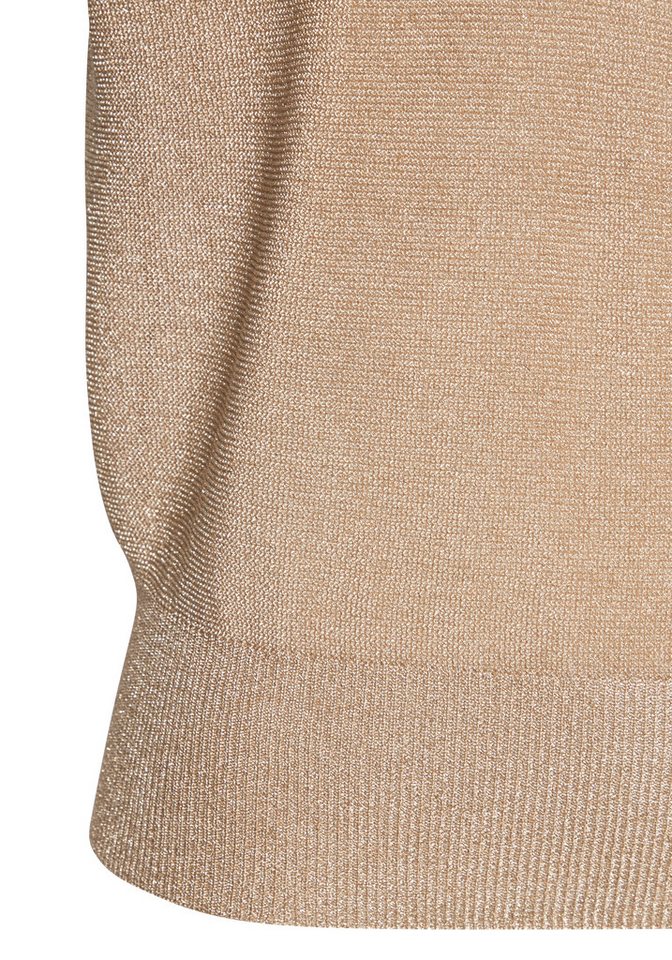 LASCANA Kurzarmpullover aus Glitzergarn mit Gliederketten-Detail Elegantes Strickshirt, leicht transparentes Partyshirt, festlich – Bild 5 von 5