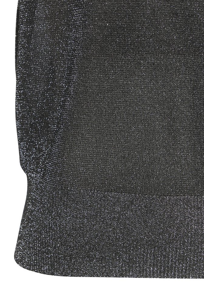 LASCANA Kurzarmpullover aus Glitzergarn mit Gliederketten-Detail Elegantes Strickshirt, leicht transparentes Partyshirt, festlich – Bild 5 von 5