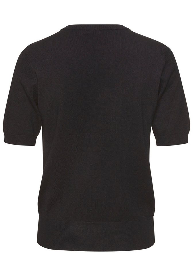 LASCANA Kurzarmpullover in Feinstrick-Qualität, T-Shirt Pullover, basic – Bild 2 von 4