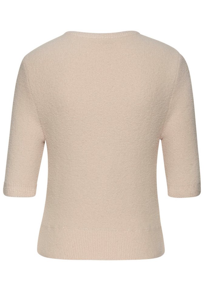 LASCANA Kurzarmpullover mit figurnahem Schnitt aus weichem Strick Kuscheliger Halbarmpullover, flauschiger Strickpullover, Basicpullover – Bild 4 von 5