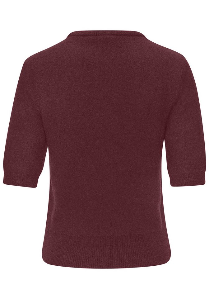 LASCANA Kurzarmpullover mit figurnahem Schnitt aus weichem Strick Kuscheliger Halbarmpullover, flauschiger Strickpullover, Basicpullover – Bild 4 von 5