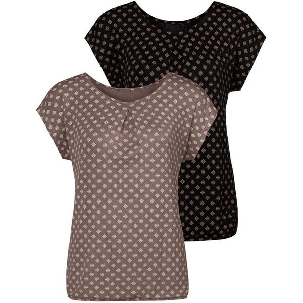 LASCANA Kurzarmshirt (2er-Pack) aus elastischem Viskose-Jersey