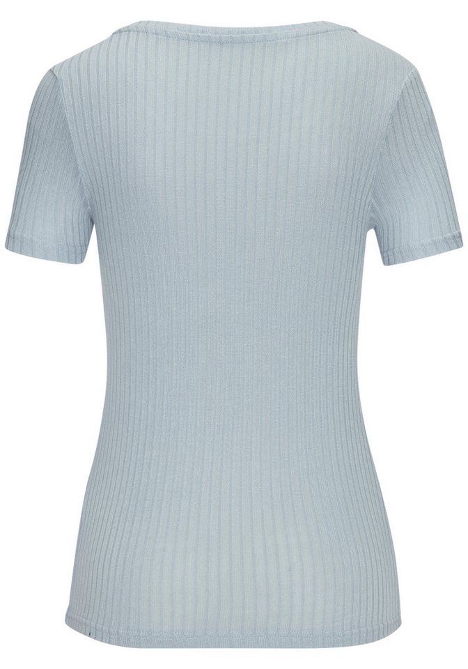 LASCANA Kurzarmshirt aus elastischem Viskose Rippstrick – Bild 3 von 5