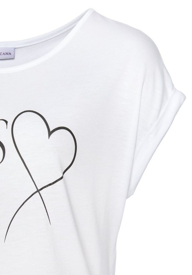 LASCANA Kurzarmshirt mit Frontprint, T-Shirt aus weicher Viskose, casual-chic – Bild 5 von 5