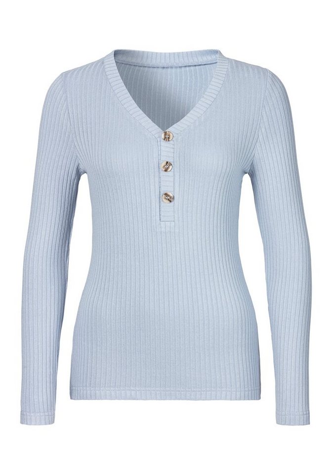 LASCANA Langarmshirt aus elastischem Viskose Rippstrick – Bild 2 von 5