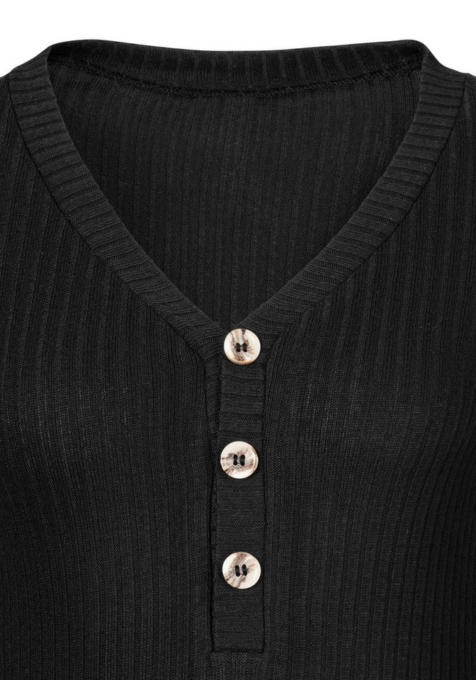 LASCANA Langarmshirt aus elastischem Viskose Rippstrick – Bild 4 von 5