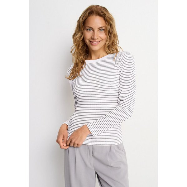 LASCANA Langarmshirt aus weicher Rippware mit Streifenmuster langärmeliges Streifenshirt, Rippshirt mit schmaler Passform, casual