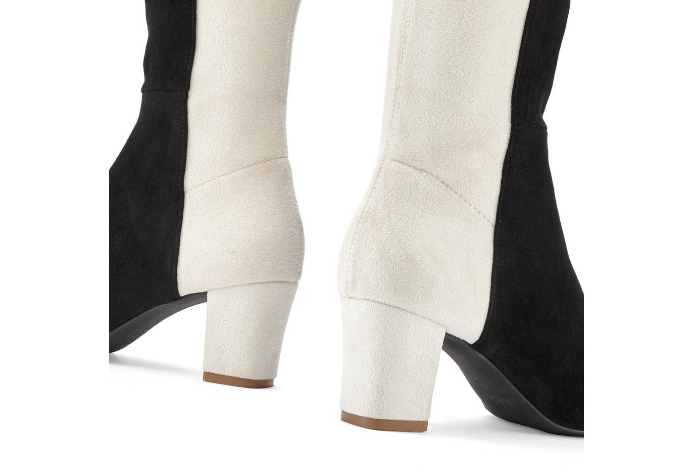 LASCANA Langschaftstiefel, Stiefelette, Stiefel mit Blockabsatz in elegant zweifarbiger Optik – Bild 5 von 5