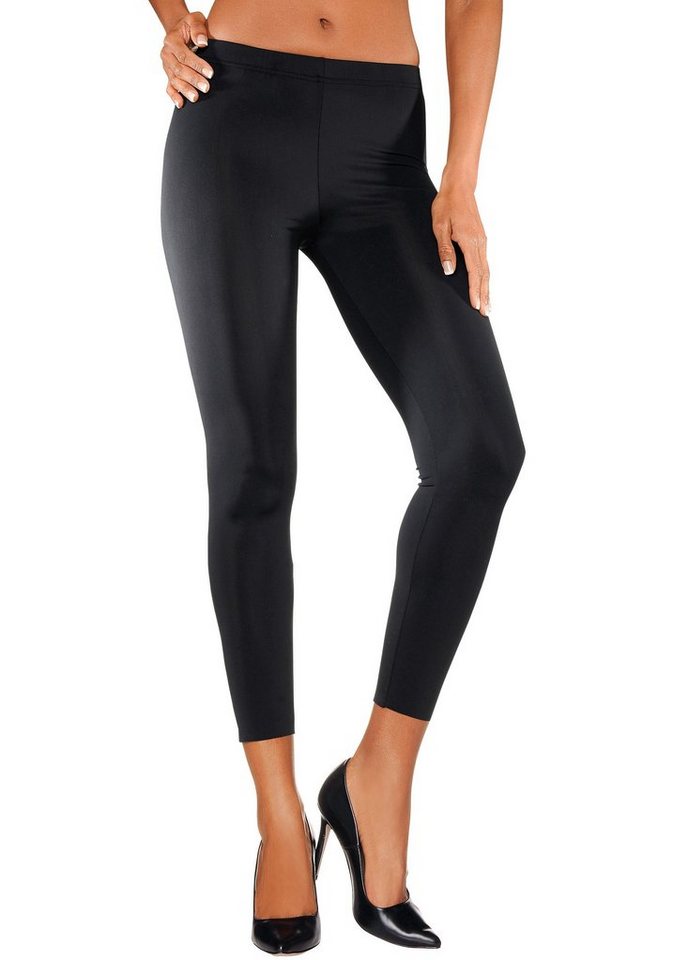 LASCANA Leggings glatter Stoff, leichter Formeffekt (1-tlg., Bis Gr. 52/54) aus leicht glänzender Qualität, Loungewear – Bild 2 von 5
