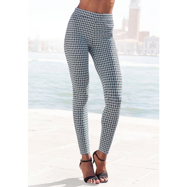 LASCANA Leggings mit eingestricktem farbigem Design