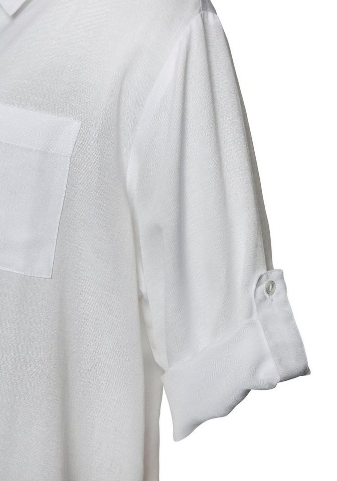 LASCANA Longbluse aus leichter Webware mit Leinenanteil kurzes Strandkleid, luftiges Blusenkleid, lockeres Tunikakleid, Sommer – Bild 5 von 5