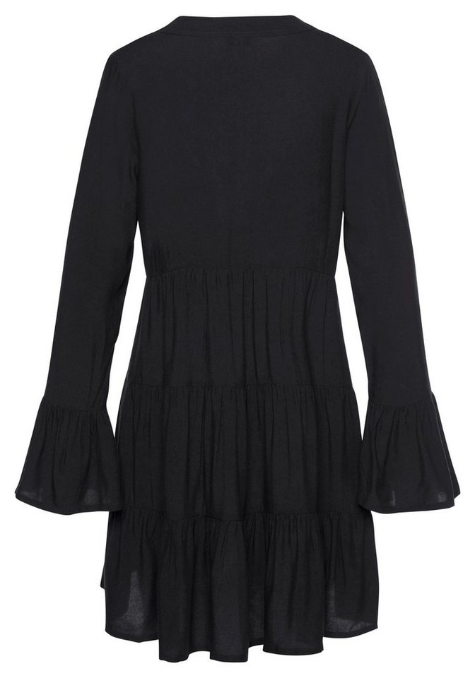 LASCANA Longbluse in weiter Form mit Spitzeneinsätzen Tunika in A-Form, lockeres Blusenkleid, elegantes Strandkleid – Bild 4 von 5