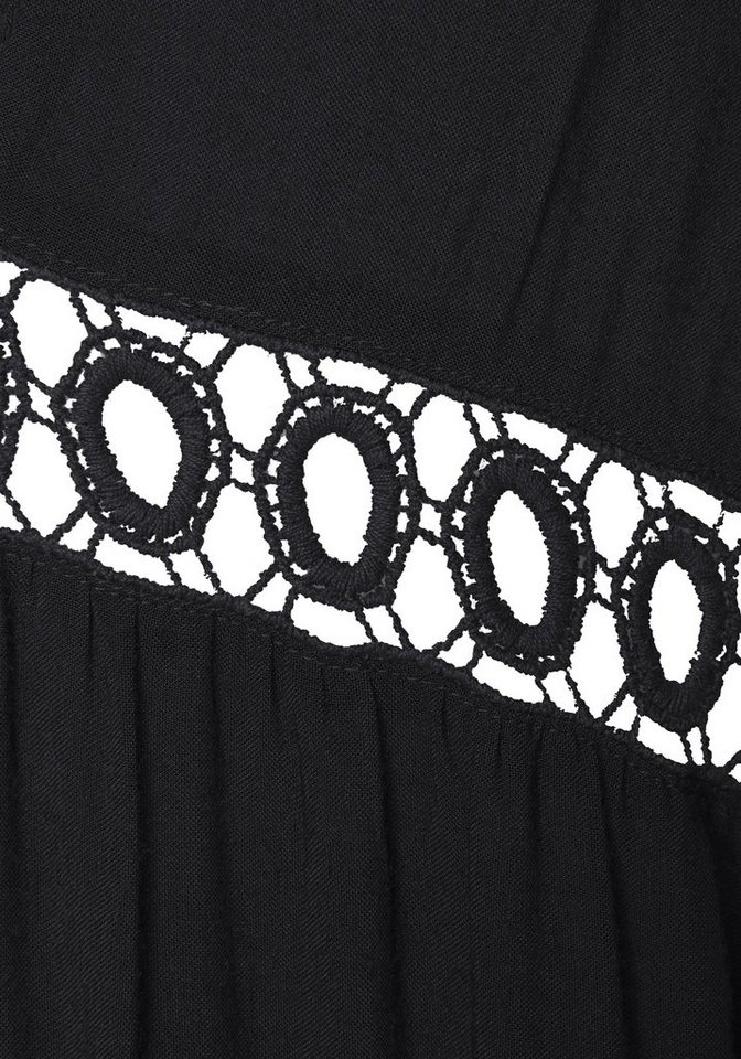 LASCANA Longbluse in weiter Form mit Spitzeneinsätzen Tunika in A-Form, lockeres Blusenkleid, elegantes Strandkleid – Bild 5 von 5