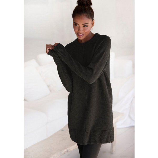 LASCANA Longpullover in lässiger Form aus supersofter Qualität langer Kuschelpulli, bequemes Pulloverkleid, kurzes Strickkleid, Basic