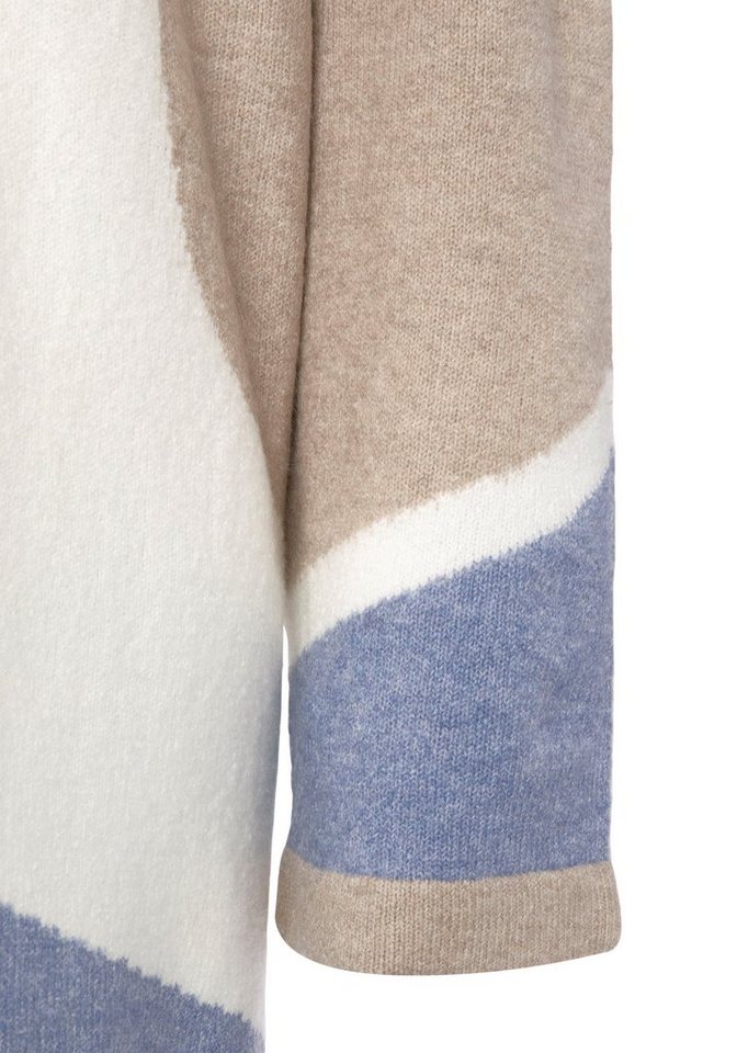 LASCANA Longstrickjacke mit modischer Colourblocking-Optik Lange Strickjacke mit Muster, weicher Cardigan, bequeme Passform – Bild 5 von 5