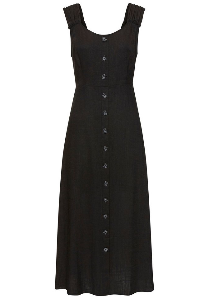 LASCANA Maxikleid mit breiten Trägern aus Webware mit Leinenanteil Elegantes Sommerkleid, Leinenkleid, Trägerkleid – Bild 2 von 5
