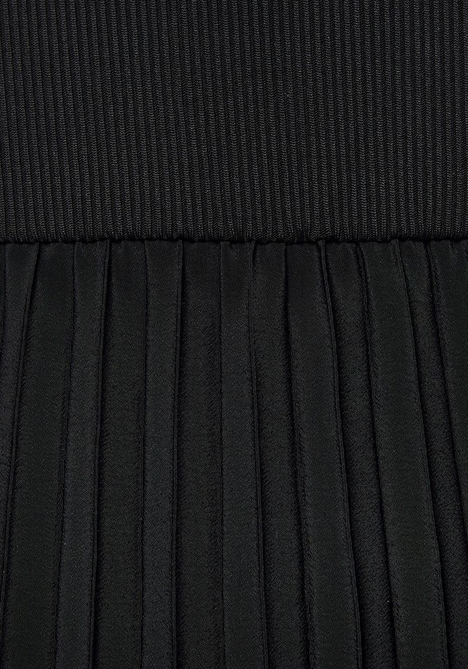 LASCANA Midikleid mit Plisseerockteil, bügelfreie Qualität elegantes Sommerkleid, Festkleid, Plisseekleid, modisch – Bild 4 von 5