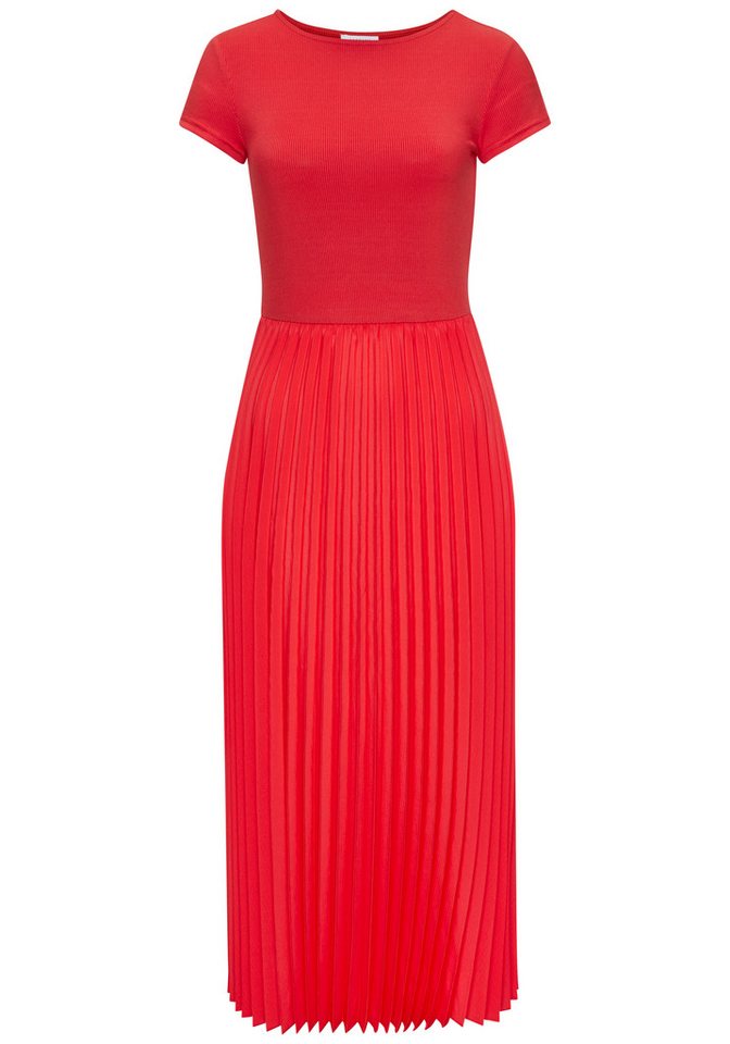 LASCANA Midikleid mit Plisseerockteil, bügelfreie Qualität elegantes Sommerkleid, Festkleid, Plisseekleid, modisch – Bild 2 von 5