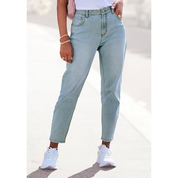 LASCANA Mom-Jeans mit hohem Bund. elastische Denimware