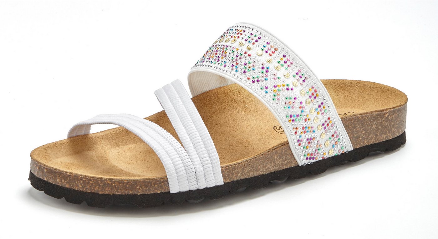 LASCANA Mule, Sandale, offener Schuh, Sommerschuh, Pantolette mit Komfortkorkfußbett aus Leder und elastischen Riemen – Bild 2 von 5