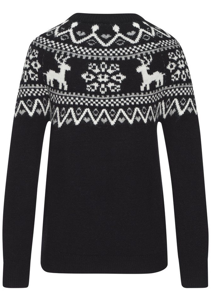 LASCANA Norwegerpullover aus weichem Strick, warmer Rundhalspullover kuscheliger Weihnachtspullover, weicher Strickpullover mit Wintermotiv – Bild 4 von 5