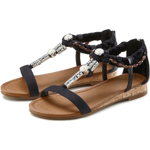 LASCANA offener Schuh, Sandale Sandalette, Sommerschuh mit Schmuckelementen VEGAN