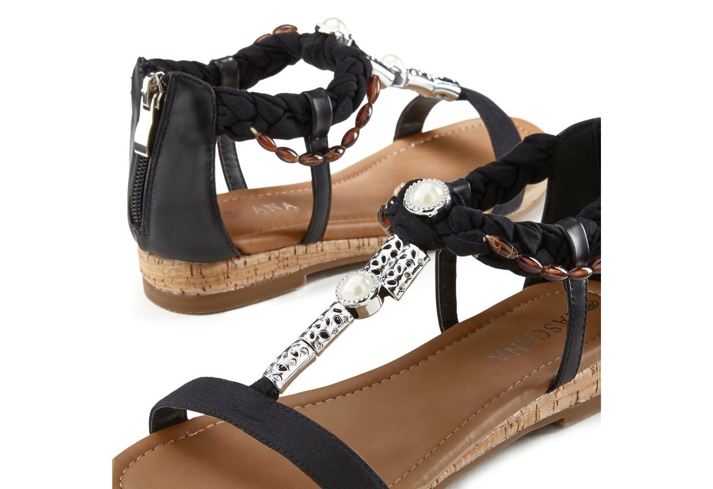 LASCANA offener Schuh, Sandale Sandalette, Sommerschuh mit Schmuckelementen VEGAN – Bild 3 von 4