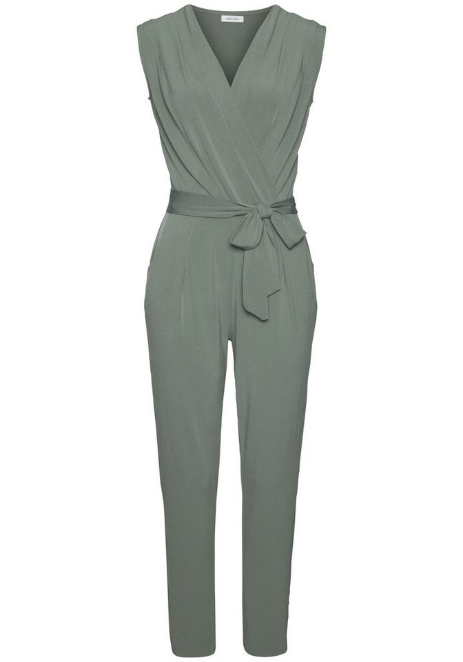 LASCANA Overall (mit Bindegürtel) aus knitterfreier Ware, eleganter Jumpsuit in Wickeloptik, bügelfrei – Bild 2 von 5
