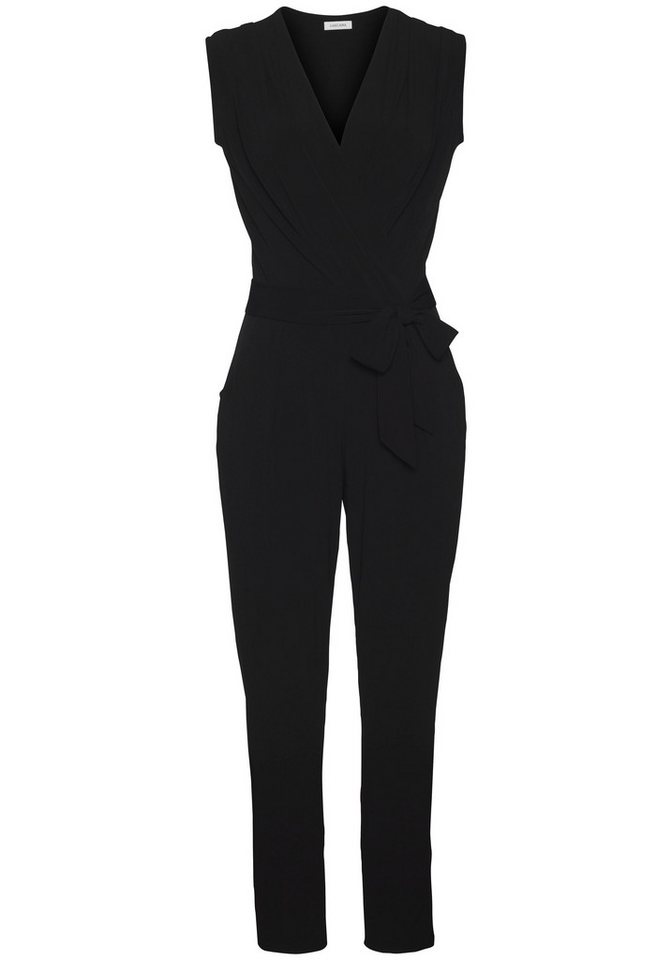 LASCANA Overall (mit Bindegürtel) aus knitterfreier Ware, eleganter Jumpsuit in Wickeloptik, bügelfrei – Bild 2 von 5