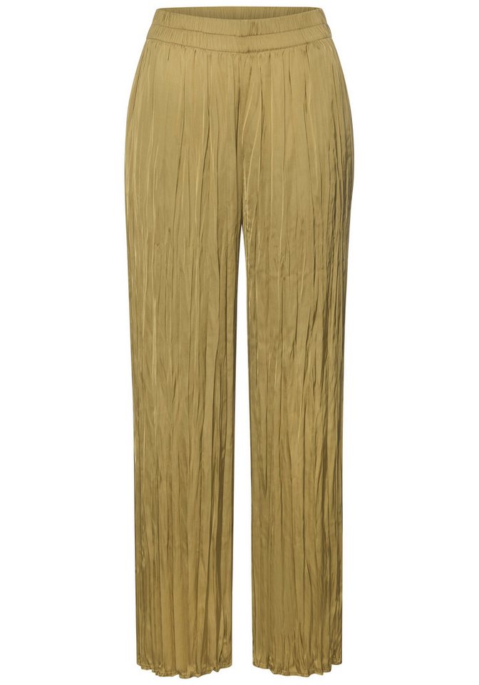 LASCANA Palazzohose mit weiten, plissierten Hosenbeinen mit Plisseefalten, leichte Satinqualität, luftige Sommerhose, elegant – Bild 2 von 5