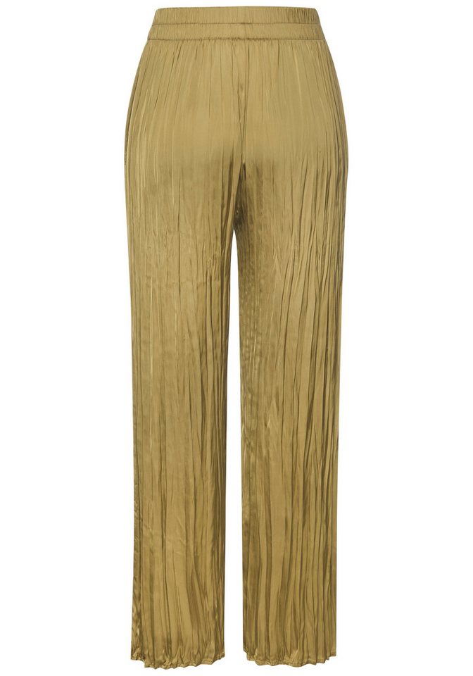 LASCANA Palazzohose mit weiten, plissierten Hosenbeinen mit Plisseefalten, leichte Satinqualität, luftige Sommerhose, elegant – Bild 4 von 5