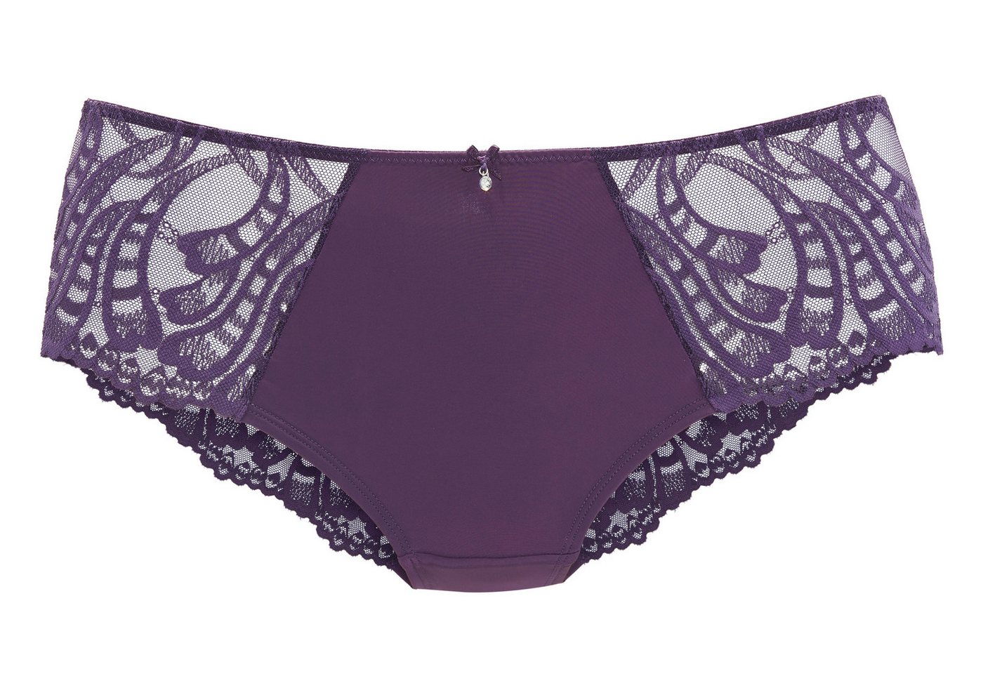 LASCANA Panty Flora mit feiner, leicht transparenter Spitze und edlem Accessoire – Bild 2 von 4