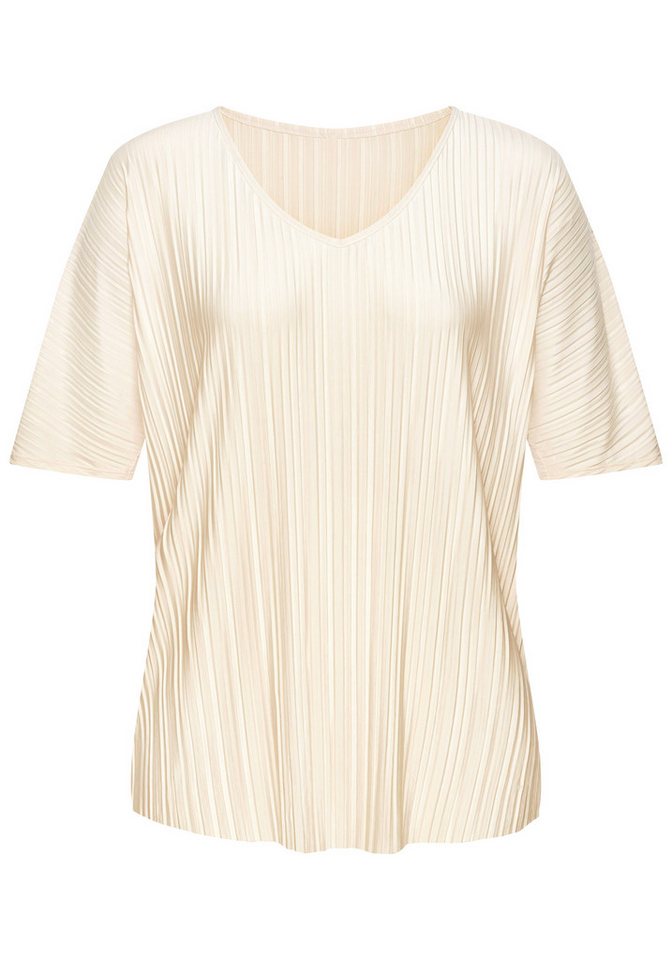 LASCANA Plisseeshirt aus schimmernder Ware – Bild 2 von 5
