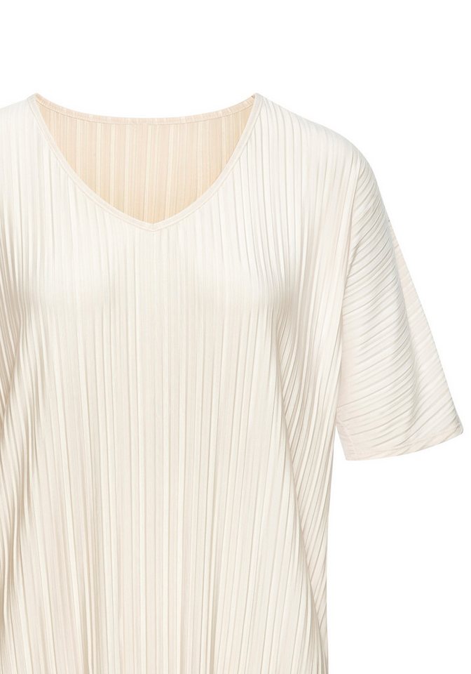 LASCANA Plisseeshirt aus schimmernder Ware – Bild 4 von 5